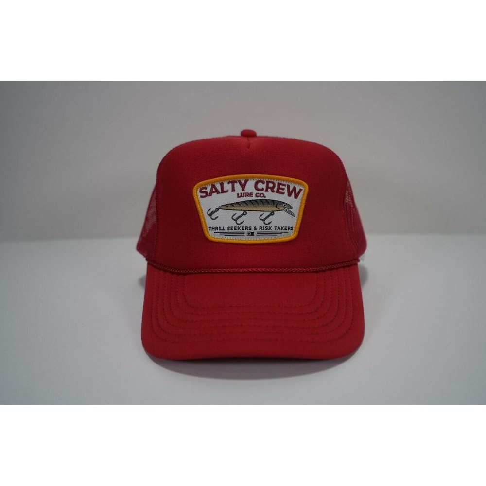Red Salty Crew Thrill Seekers and Risk Takers Retro Snapback Trucker Cap Patch
